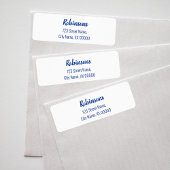 Blue Lettering Family Name Return Label