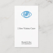 Blue Letterpress Style Eye-Con Afsprakenkaartje (Voorkant)