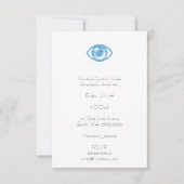 Blue Letterpress Style Eye-Con Kaart (Voorkant)