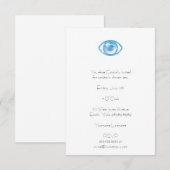 Blue Letterpress Style Eye-Con Kaart (Voorkant / Achterkant)