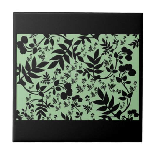 Blue Levy Florah Tile Design Tegeltje (Voorkant)