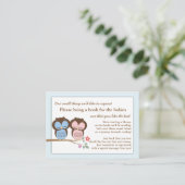 Blue Library Baby shower Book Insert Request Kaart (Staand voorkant)