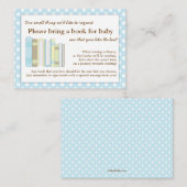 Blue Library Baby shower Book Insert Request Kaart (Voorkant / Achterkant)
