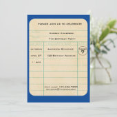 Blue Library Kaart Verjaardag (Staand voorkant)