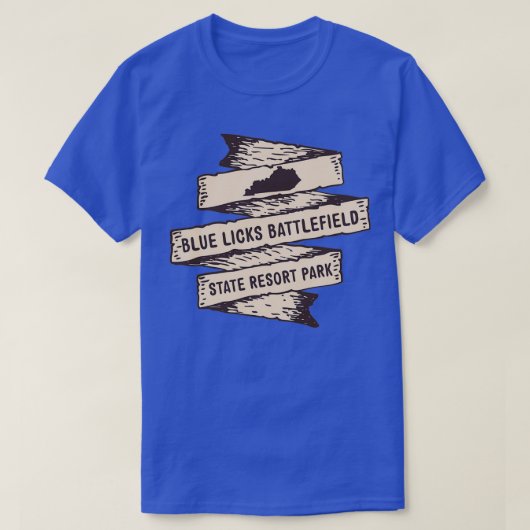 Blue Licens Battlefield State Park Kentucky KY Wil T-shirt (Design voorkant)