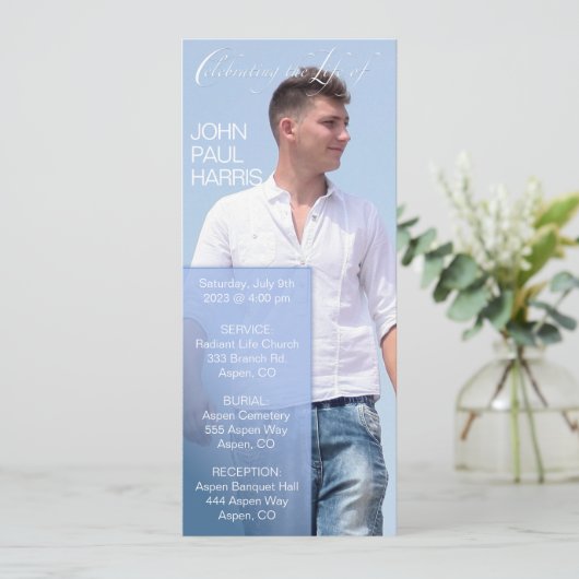 Blue Life Celebration Digitale Uitnodiging voor be (Staand voorkant)