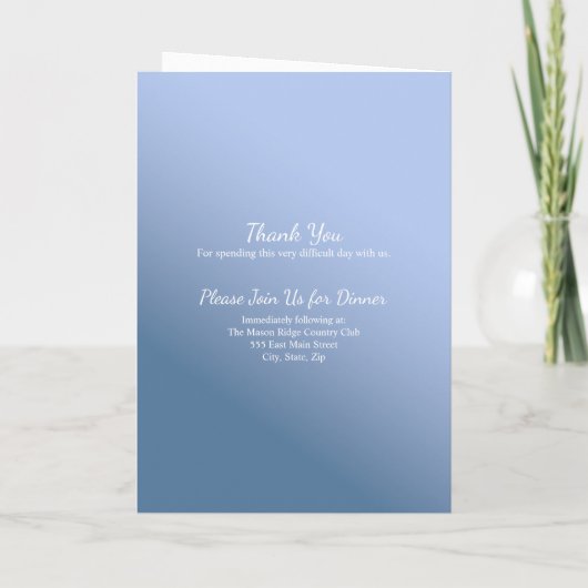 Blue Life Celebration Overlijdensbericht Gevouwen  Programma (Achterkant)