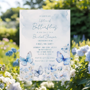 Blue Lifetime of Butterflies Garden Vrijgezellenfe Kaart