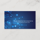 Blue Light Circuits2 Computer Reparatie Visitekaar Visitekaartje (Voorkant)