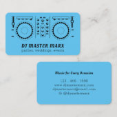Blue Light Disk Jockey Platenspeler Party Music Visitekaartje (Voorkant / Achterkant)