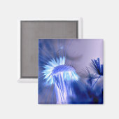 Blue Light Floral Print Square Magnet (Voorkant / Achterkant)