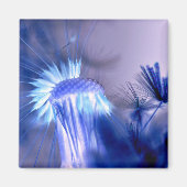 Blue Light Floral Print Square Magnet (Voorkant)