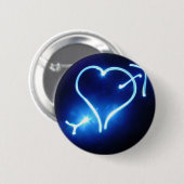 Blue Light Heart Button (Voorkant /achterkant)