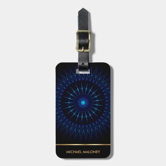 Blue Light Mandala Bagagelabel (Voorkant verticaal)