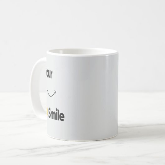 Blue Light Smile Face Mok - Schattigee positivitei (Voorkant links)