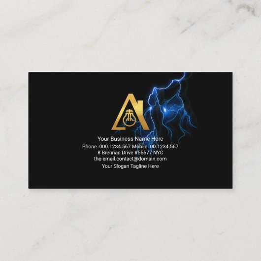 Blue Lightning Electric Storm Service Visitekaartje (Achterkant)