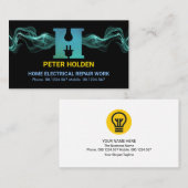 Blue Lightning Electric Wave Letter-H-elektricien Visitekaartje (Voorkant / Achterkant)