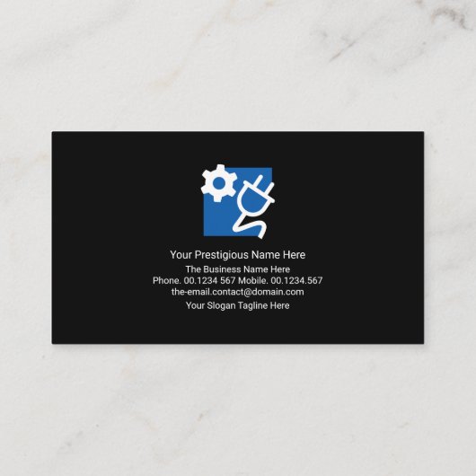 Blue Lightning Electrical Strike Electrice Visitekaartje (Achterkant)