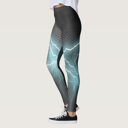 Blue Lightning Flash Fitness Leggings (Links)