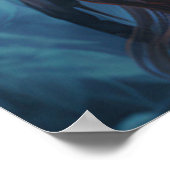 Blue Lightning Lion Face Art Poster (Hoek)