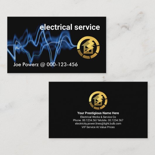 Blue Lightning Powers Gold Home Visitekaartje (Voorkant / Achterkant)