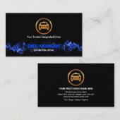 Blue Lightning Pulse Gold Taxi-chauffeur Visitekaartje (Voorkant / Achterkant)