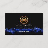 Blue Lightning Pulse Gold Taxi-chauffeur Visitekaartje (Voorkant)