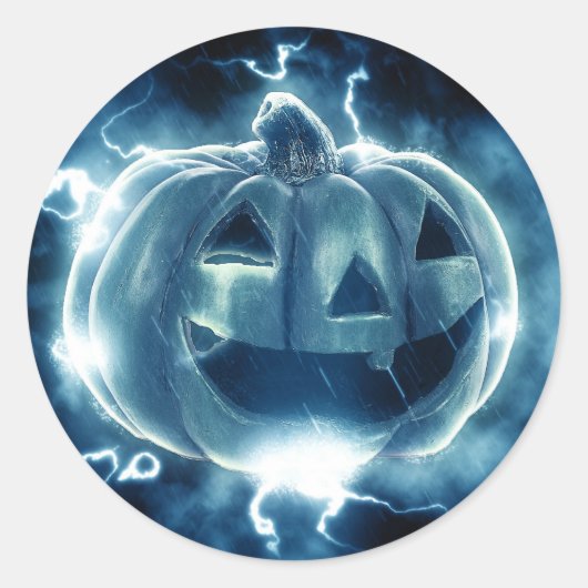 Blue Lightning Pumpkin stickers (Voorkant)