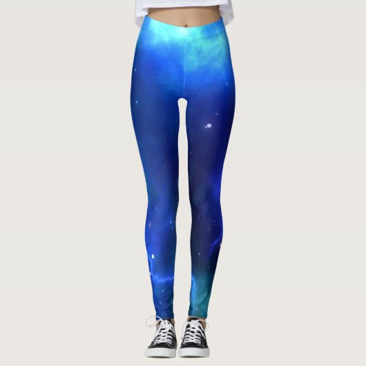 Blue Lightning Storm Leggings (Voorkant)