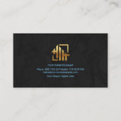 Blue Lightning Wave Black Grunge Home-elektricien Visitekaartje (Achterkant)