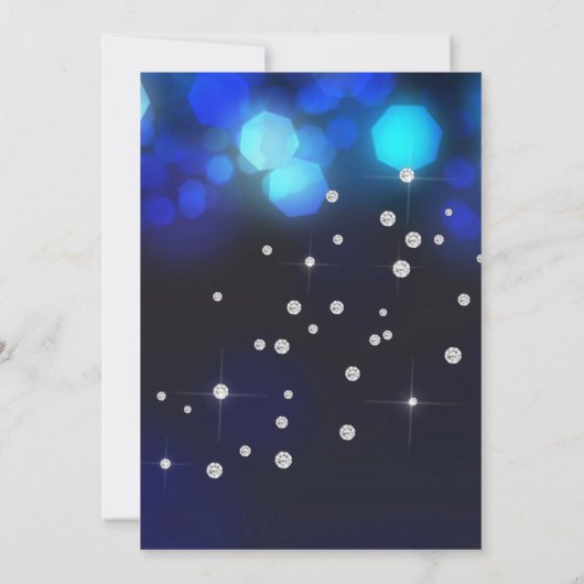 Blue Lights Diamond Weddenschap Vrijgezellenfeest Kaart (Achterkant)