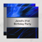 Blue Lights staat voor 21st Birthday Party Kaart (Voorkant / Achterkant)