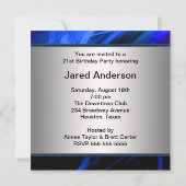 Blue Lights staat voor 21st Birthday Party Kaart (Achterkant)