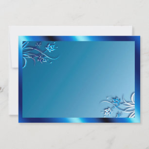 Blue Lijst Invitation Kaart
