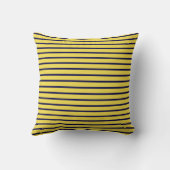 Blue Lijst Monogram Letter Stripes Cushion Kussen (Achterkant)