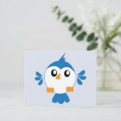 Blue Lil' Bird Briefkaart (Staand voorkant)