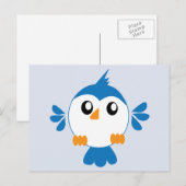 Blue Lil' Bird Briefkaart (Voorkant / Achterkant)