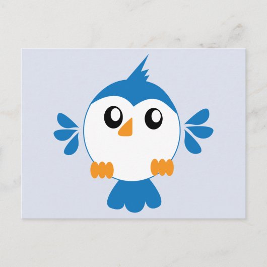 Blue Lil' Bird Briefkaart (Voorkant)