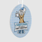 Blue Lil Peanut Baby's eerste Kerstmis Ornament (voorkant)