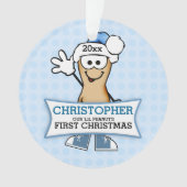 Blue Lil Peanut Baby's eerste Kerstmis Ornament (voorkant)