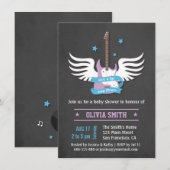 Blue Lila Guitar Rock a Dag Baby shower Custom Kaart (Voorkant / Achterkant)