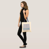 Blue Lila White Stripes blue Wedding Bag Tote Bag (Voorkant (model))