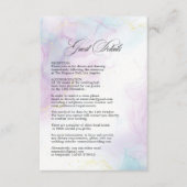 Blue Lilac Gold Alcohol Ink Wedding Guest Details  Informatiekaartje (Voorkant)