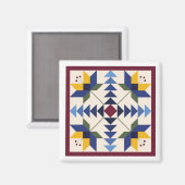 Blue Lilies Barn Quilt Magnet (Voorkant / Achterkant)