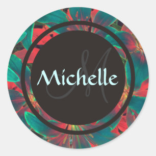 Blue Lilies Monogram & Naam Sealer / Sticker
