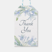 Blue Lilies Waterverf Wedding Cadeaulabel (Voorkant)