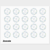 Blue Lilies Waterverf Wedding Ronde Sticker (Vel)