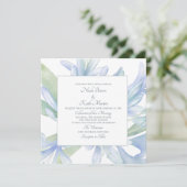 Blue Lilies Waterverf Wedding Square Kaart (Staand voorkant)