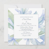 Blue Lilies Waterverf Wedding Square Kaart (Voorkant)