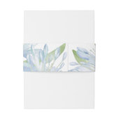 Blue Lilies Waterverf Wedding Uitnodigingen Wikkel (Achterkant Voorbeeld)